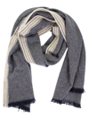 Brunello Cucinelli Cashmere Scarf With Selvedge In Blue