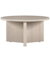Abraham + Ivy Anders 32 Wide Round Coffee Table In Alder White In White