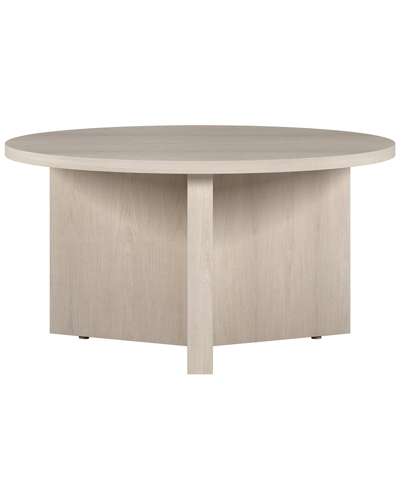 Abraham + Ivy Anders 32 Wide Round Coffee Table In Alder White