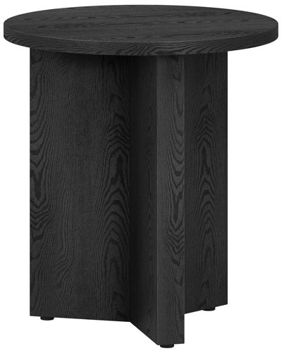 Abraham + Ivy Anders 20 Wide Round Side Table In Black Grain