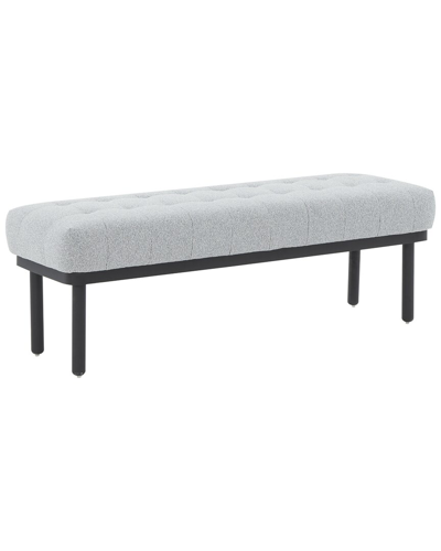 Tov Furniture Olivia Boucle Bench In Gray