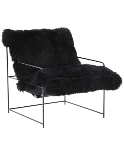 Tov Furniture Kimi Sheepskin Chair In Black