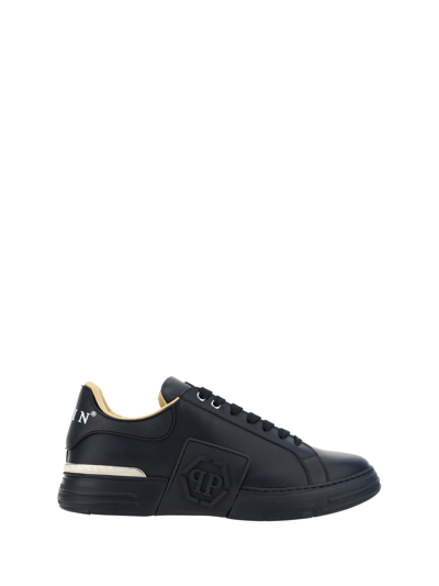 Philipp Plein Exagon Trainers In Black Nappa Leather