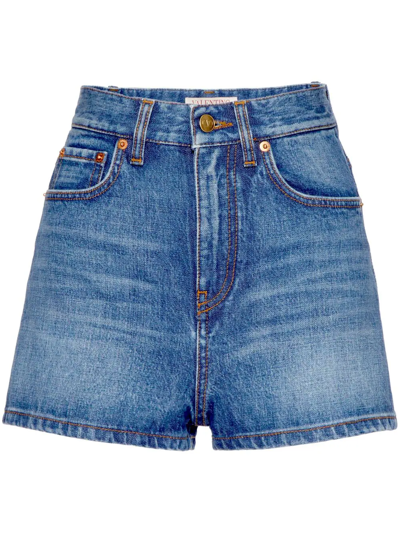 Valentino Vlogo Mid-rise Denim Shorts