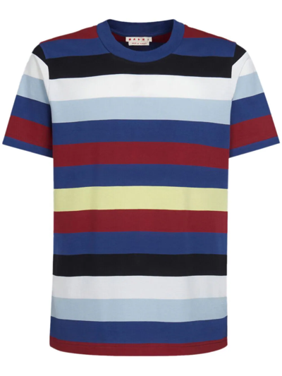 Marni Stripe-print Cotton T-shirt In Multicolor
