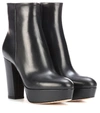 GIANVITO ROSSI TEMPLE LEATHER PLATFORM ANKLE BOOTS,P00266793