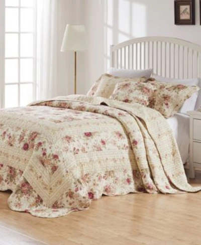 Greenland Home Fashions Antique Rose 100 Cotton Traditional Bedspread Set Collection In Blue