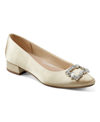 Easy Spirit Women's Eflex Carisma Pointy Toe Slip-on Dress Pumps In Light Gold Satin