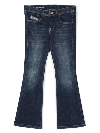 Diesel Kids' 1969 D-ebbey-j Trousers Jeans 1969 D-ebbey Bootcut Dark Blue With Abrasions