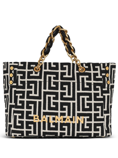 Balmain Logo-plaque Tote Bag In Gfe