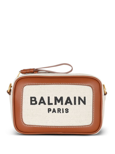 Balmain B-army Mini Camera Bag Crossbody In Cream