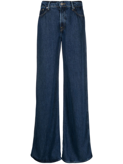 7 For All Mankind Lotta Bluenote High-waisted Flared Jeans In Blau