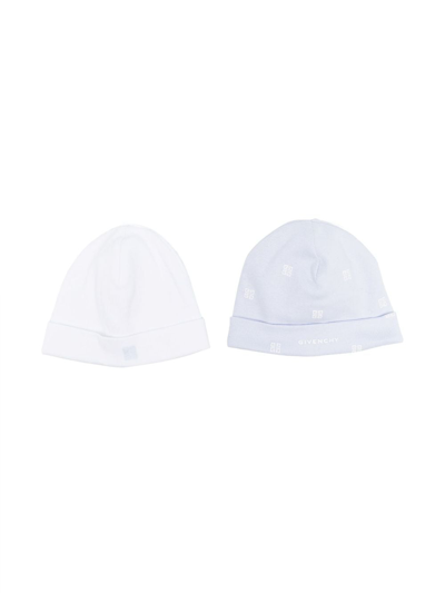 Givenchy Babies' 4g Ribbed-knit Pull-on Hats (pack Of Two) In White