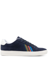 PS BY PAUL SMITH STRIPED LACE-UP SUEDE SNEAKERS