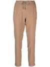 Fabiana Filippi Drawstring-waist Cropped Wool Trousers In Brown