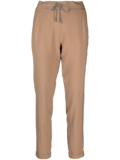 Fabiana Filippi Drawstring-waist Cropped Wool Trousers In Camel