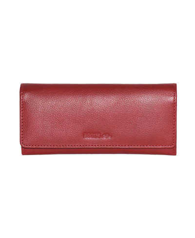 Roots Slim Leather Clutch Wallet In Red