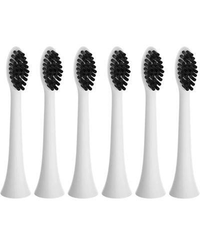 Pursonic Replacement Toothbrush Heads Charcoal Infused Bristles Compatible With Sonicare Electric Toothbrush In White Head  Black Bristles