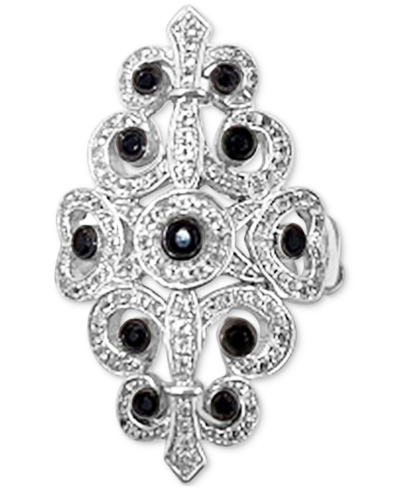 Macy's Black & White Diamond Statement Ring (1 Ct. T.w.) In Sterling Silver