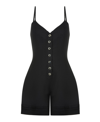 Nocturne Mini Linen Jumpsuit In Black