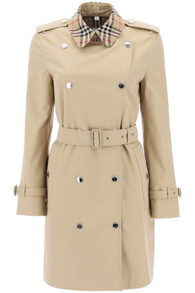 Burberry Montrose Double-breasted Trench Coat In Beige