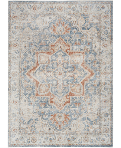 Nourison Astra Machine Washable Asw12 5'3" X 7' Area Rug In Denim