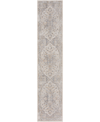 Nourison Astra Machine Washable Asw12 2'2" X 8' Runner Area Rug In Silver
