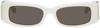 BALENCIAGA WHITE MAX RECTANGLE SUNGLASSES