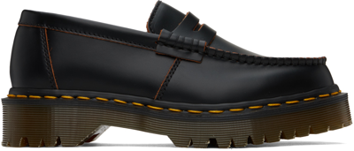 Dr. Martens Black Penton Loafers In Black Smooth