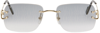 Cartier Signature C Rimless Sunglasses In Gold-gold-grey