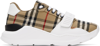 BURBERRY BEIGE & WHITE CHECK SNEAKERS