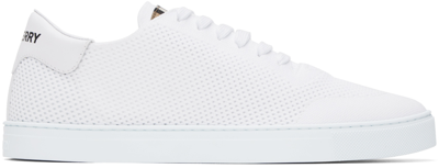 Burberry White Embossed Trainers