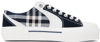 BURBERRY WHITE & NAVY CHECK SNEAKERS