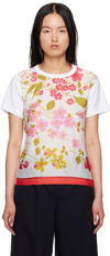 COMME DES GARCONS GIRL WHITE PRINTED T-SHIRT