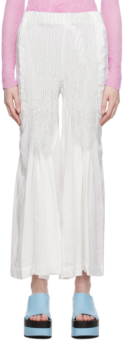 Issey Miyake White Body Imprint Trousers In 01 White