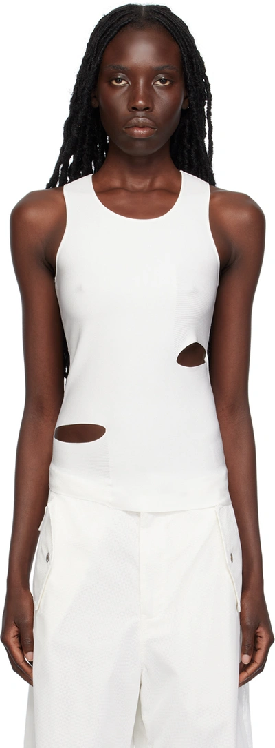 Dion Lee White Slit Tank Top In Ivory