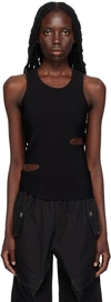 Dion Lee Black Slit Tank Top In Black