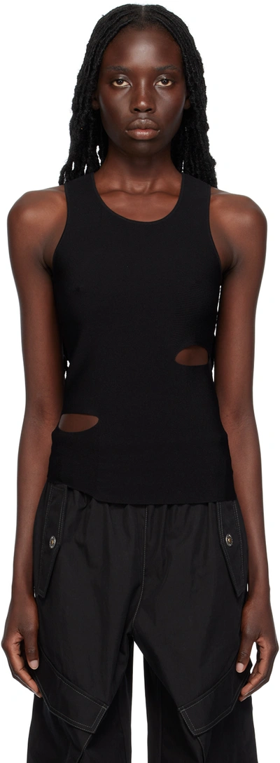 Dion Lee Black Slit Tank Top