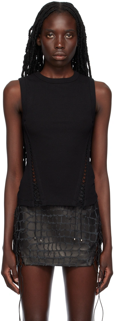 Dion Lee Black Slit Tank Top