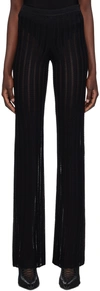 DION LEE BLACK SNAKESKIN TROUSERS