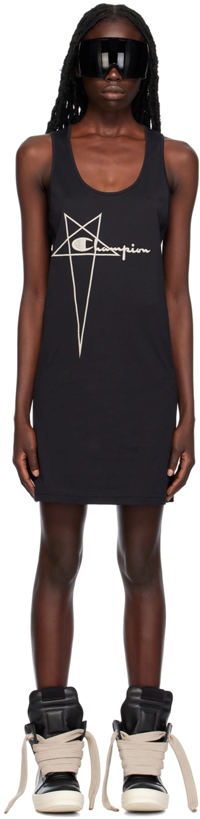 Rick Owens Black Champion Edition Basketball Minidress In 09 Black