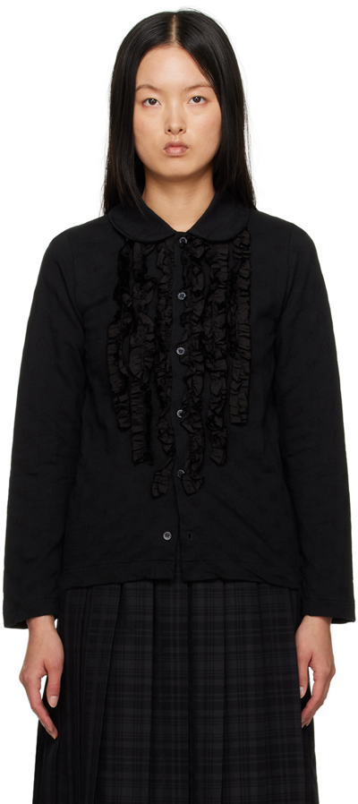 Tao Black Ruffled Shirt In 1 Black
