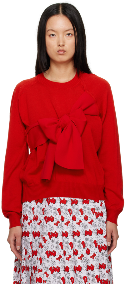 Tao Red Bow Sweater In 2 Red