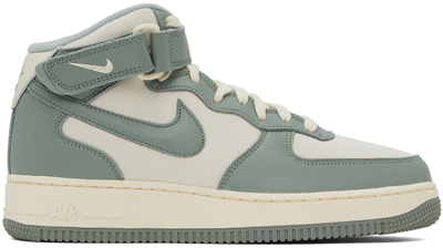 Nike Gray & Off-white Air Force 1 Mid '07 Lx Nbhd Sneakers In Coconut Milk & Mica Green
