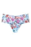 Hanky Panky Floral Print Retro Lace Thong In Multicolor