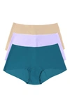 Hanky Panky Breathe Assorted 3-pack Boyshorts In Earth Dance/taupe/wisteria