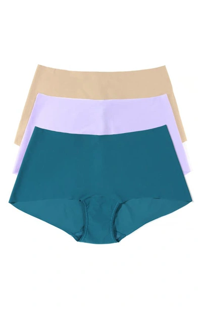 Hanky Panky Breathe Assorted 3-pack Boyshorts In Earth Dance/taupe/wisteria