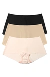 Hanky Panky Breathe Assorted 3-pack Boyshorts In Taupe/vanilla/black