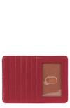 Hobo Euro Slide Leather Credit Card Case In Cranberry