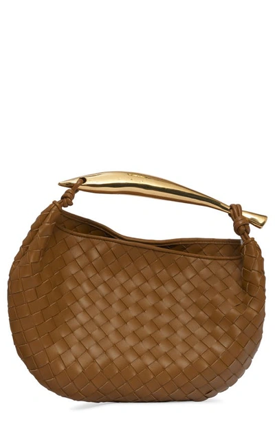 Bottega Veneta Sardine Intrecciato Leather Top Handle Bag In 7746 Acorn-muse Brass